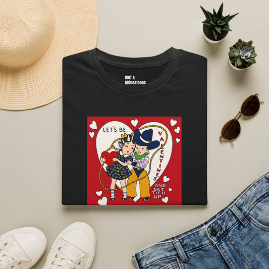 "Let's Get Tied Up" Vintage Cowboy Valentine Tee – Original Pop Art T-Shirt