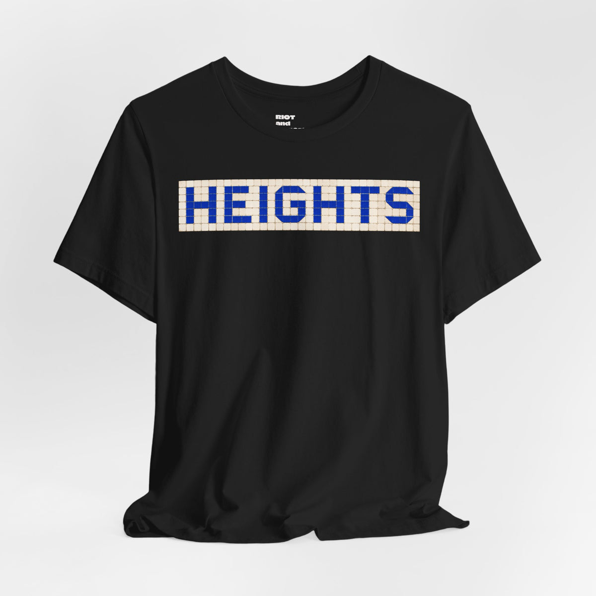 HEIGHTS Houston T-Shirt - Vintage Blue Tile Street Name Shirt - Houston Texas Gift Minimalist HTX Graphic Tee