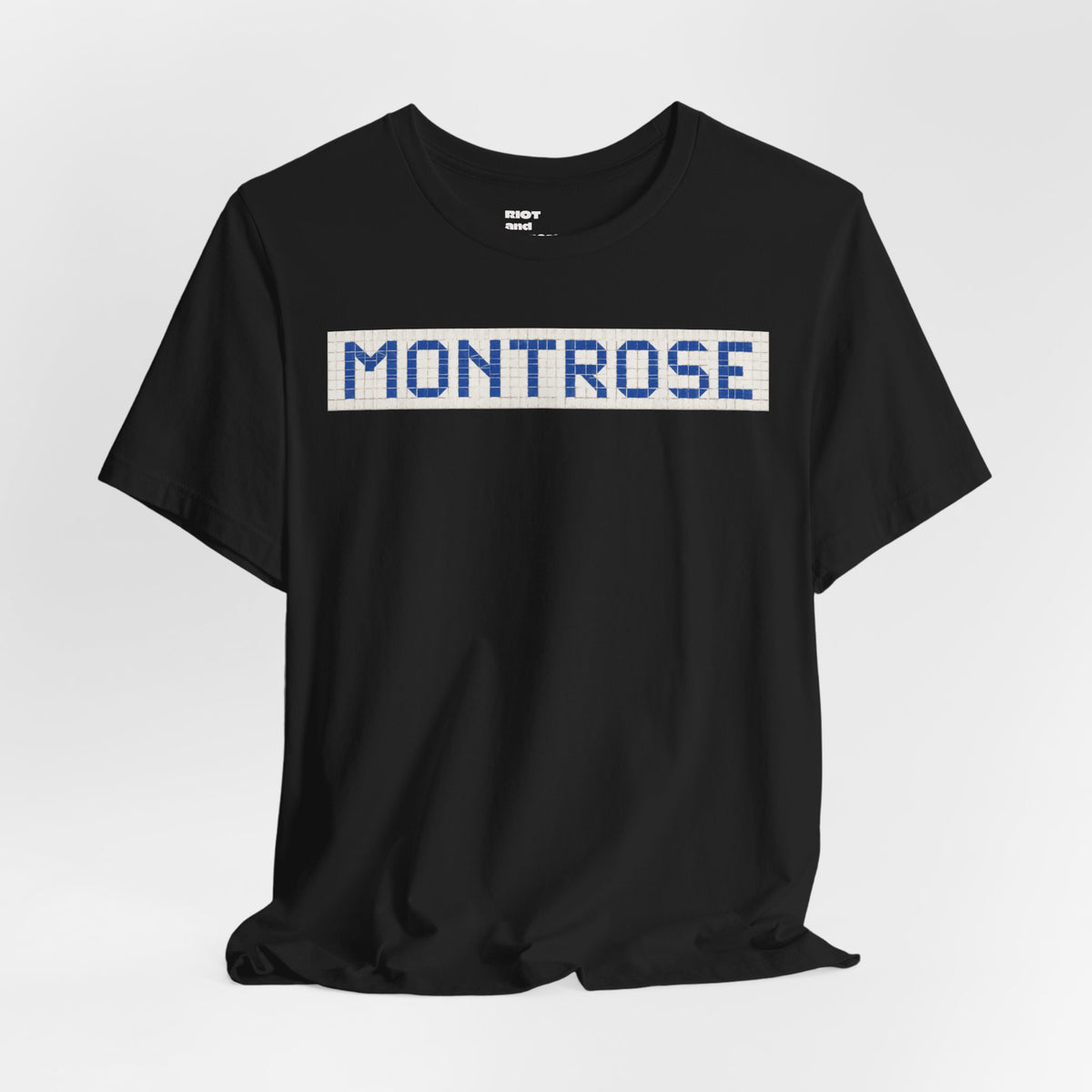 Montrose Houston T-Shirt - Vintage Blue Tile Street Name Shirt - Houston Texas Gift Minimalist HTX Graphic Tee