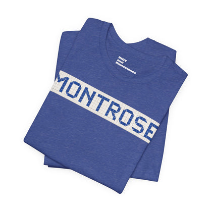 Montrose Houston T-Shirt - Vintage Blue Tile Street Name Shirt - Houston Texas Gift Minimalist HTX Graphic Tee