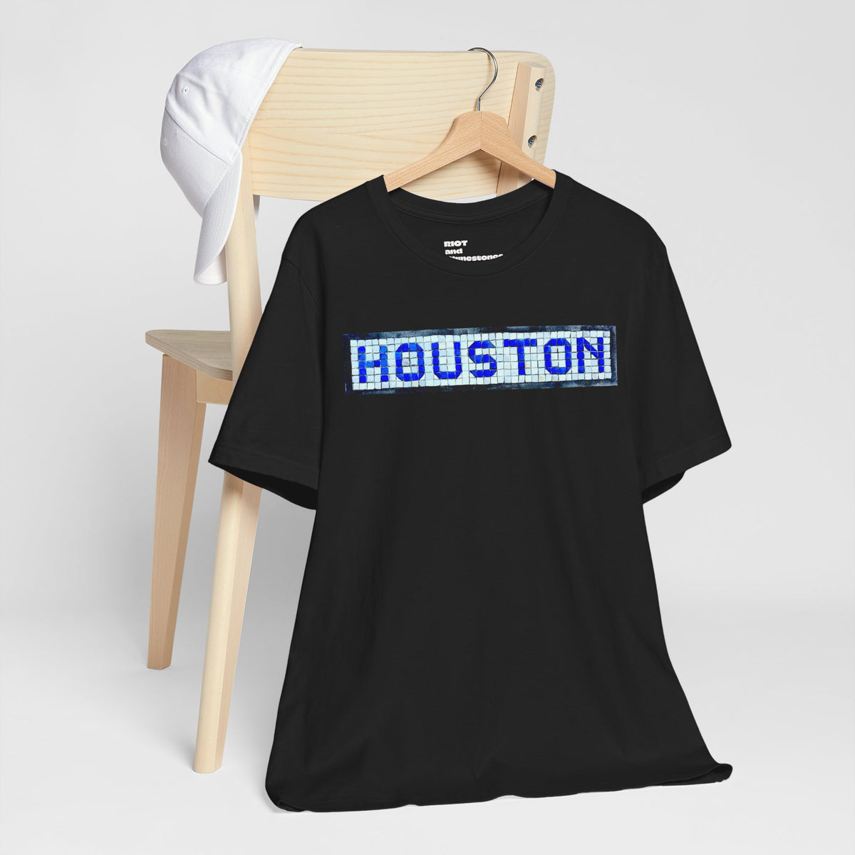 Houston T-Shirt - Blue Tile Street Name Shirt - Houston Texas Gift HTX Graphic Tee