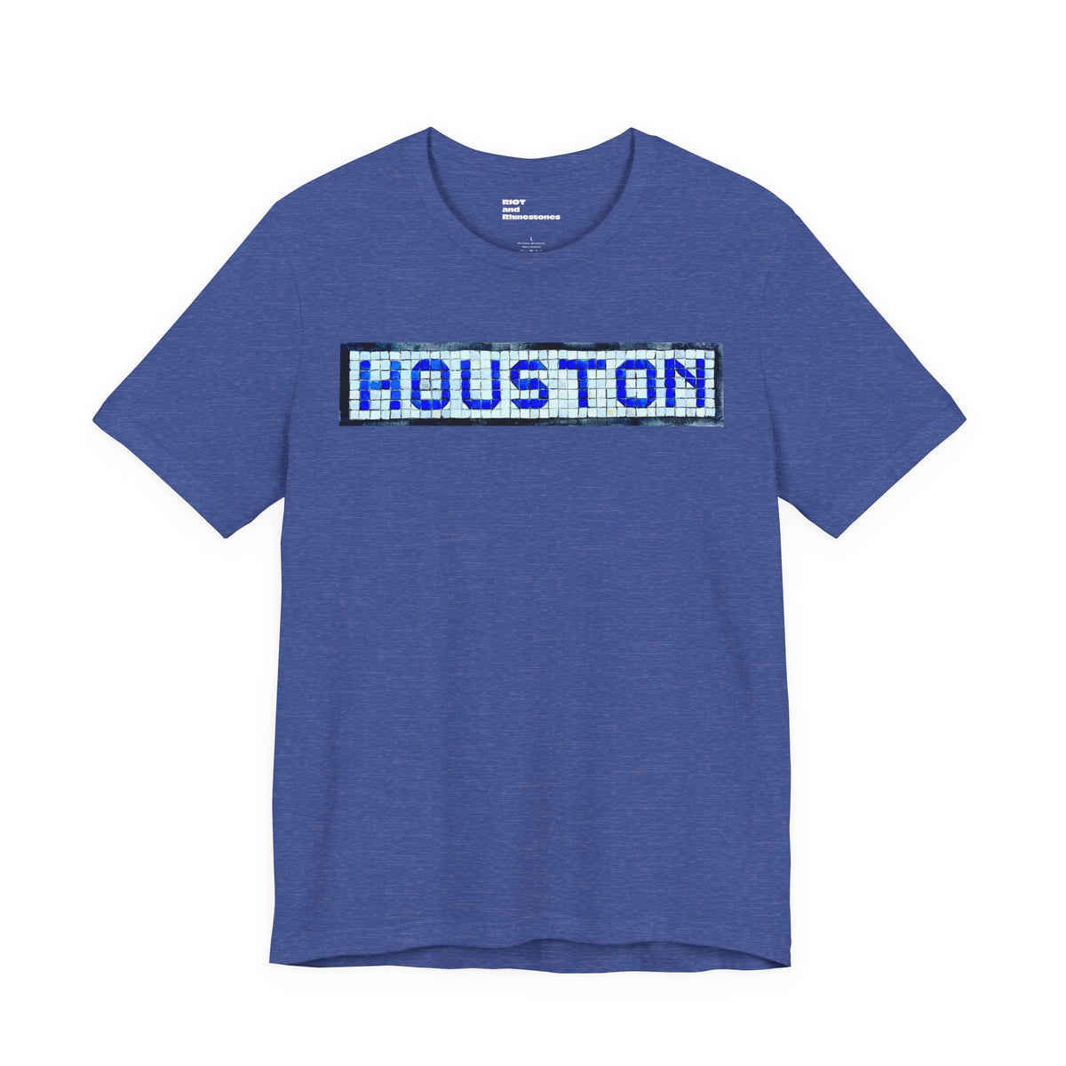 Houston T-Shirt - Blue Tile Street Name Shirt - Houston Texas Gift HTX Graphic Tee
