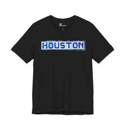 Houston T-Shirt - Blue Tile Street Name Shirt - Houston Texas Gift HTX Graphic Tee