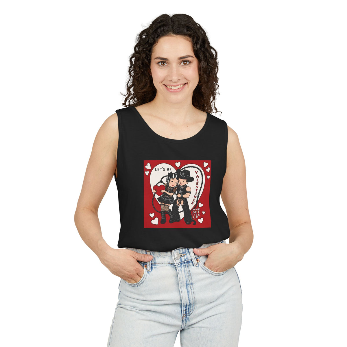 Vintage Leather & Goth Couple Valentine Tee – Cheeky BDSM Retro Art