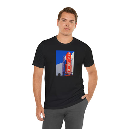 Houston Heights Theater Marquee Original Art Graphic Tee – Retro Texas Neon Shirt