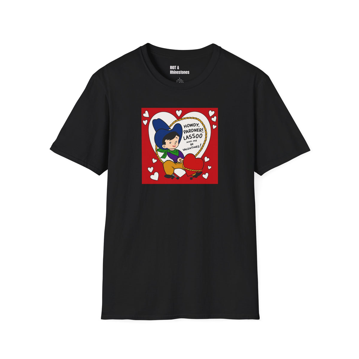 "Howdy Pardner" Vintage Cowboy Valentine Graphic Tee – Retro Western Art