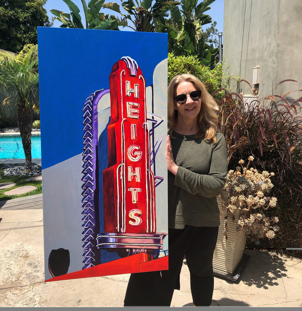 Houston Heights Theater Marquee Original Art Graphic Tee – Retro Texas Neon Shirt