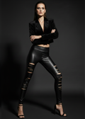 Friday I'm In Love Faux Leather Laser Cut Leggings