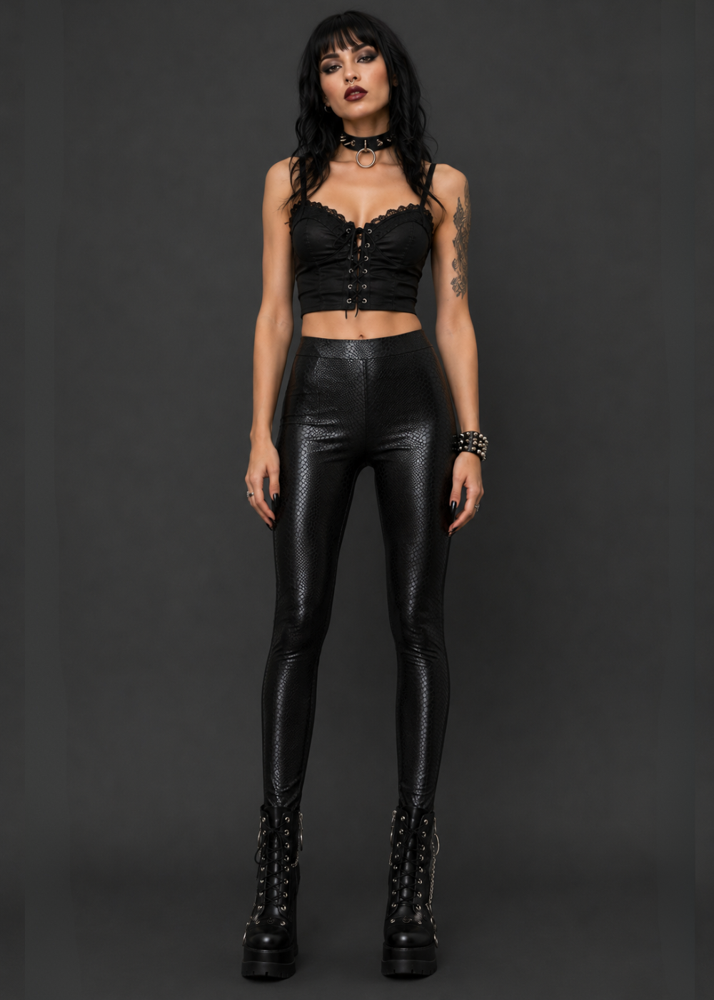Snakepit Black Snake Print Leggings