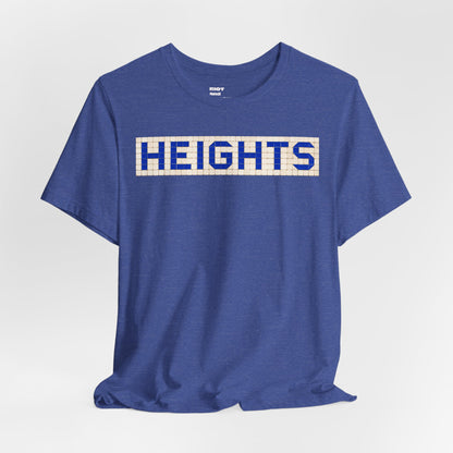 HEIGHTS Houston T-Shirt - Vintage Blue Tile Street Name Shirt - Houston Texas Gift Minimalist HTX Graphic Tee