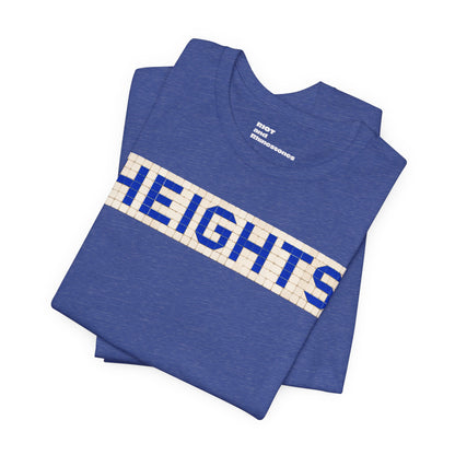 HEIGHTS Houston T-Shirt - Vintage Blue Tile Street Name Shirt - Houston Texas Gift Minimalist HTX Graphic Tee