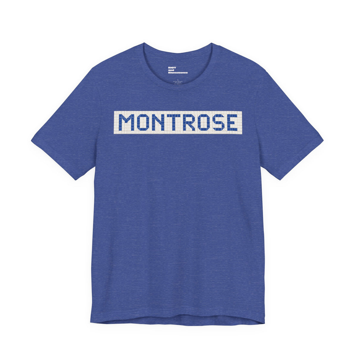 Montrose Houston T-Shirt - Vintage Blue Tile Street Name Shirt - Houston Texas Gift Minimalist HTX Graphic Tee