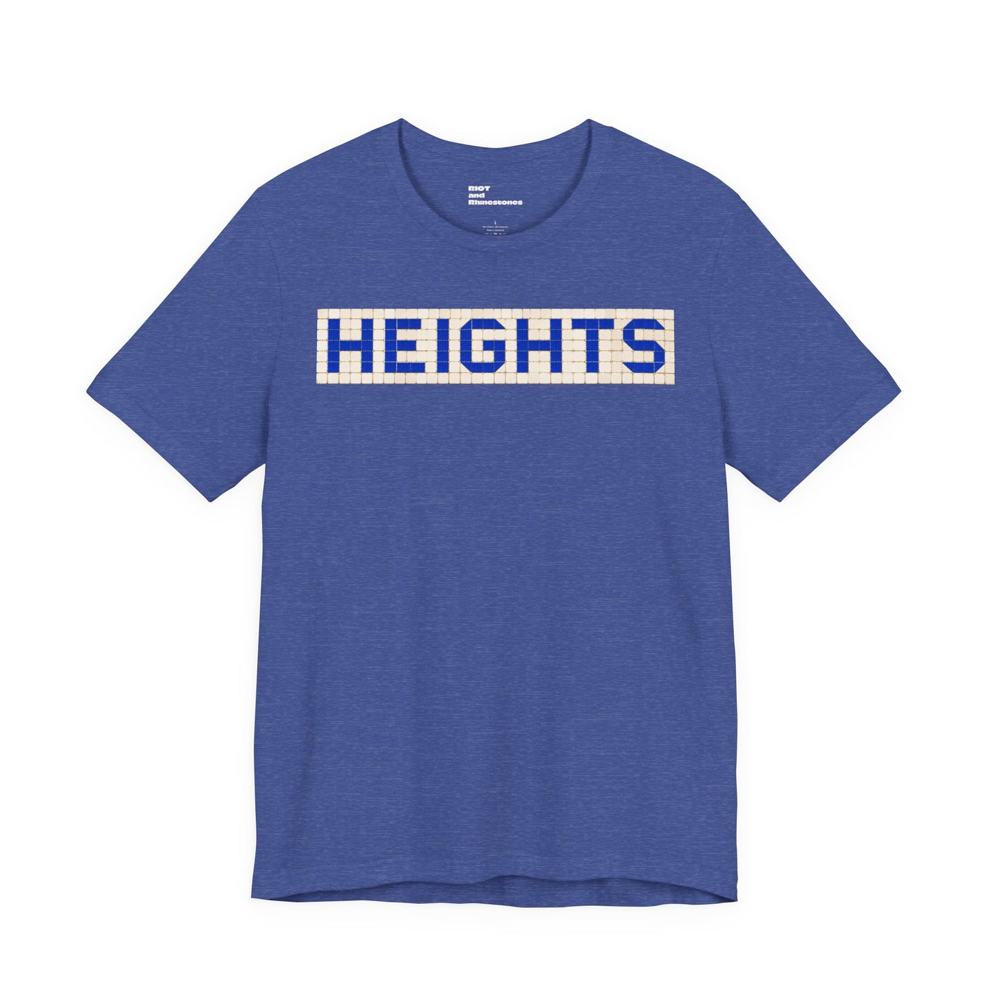 HEIGHTS Houston T-Shirt - Vintage Blue Tile Street Name Shirt - Houston Texas Gift Minimalist HTX Graphic Tee