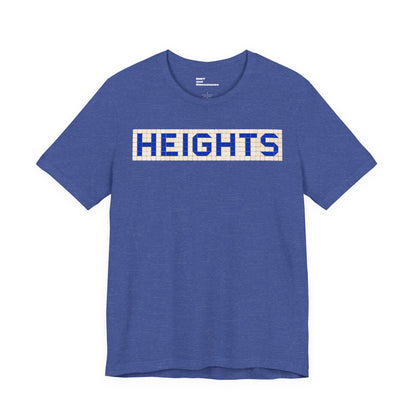 HEIGHTS Houston T-Shirt - Vintage Blue Tile Street Name Shirt - Houston Texas Gift Minimalist HTX Graphic Tee