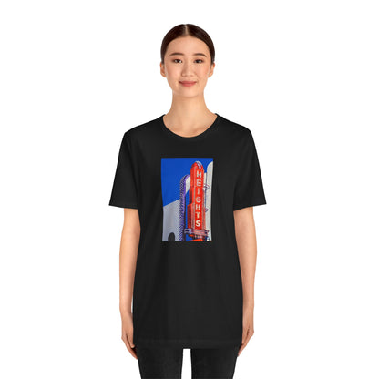 Houston Heights Theater Marquee Original Art Graphic Tee – Retro Texas Neon Shirt