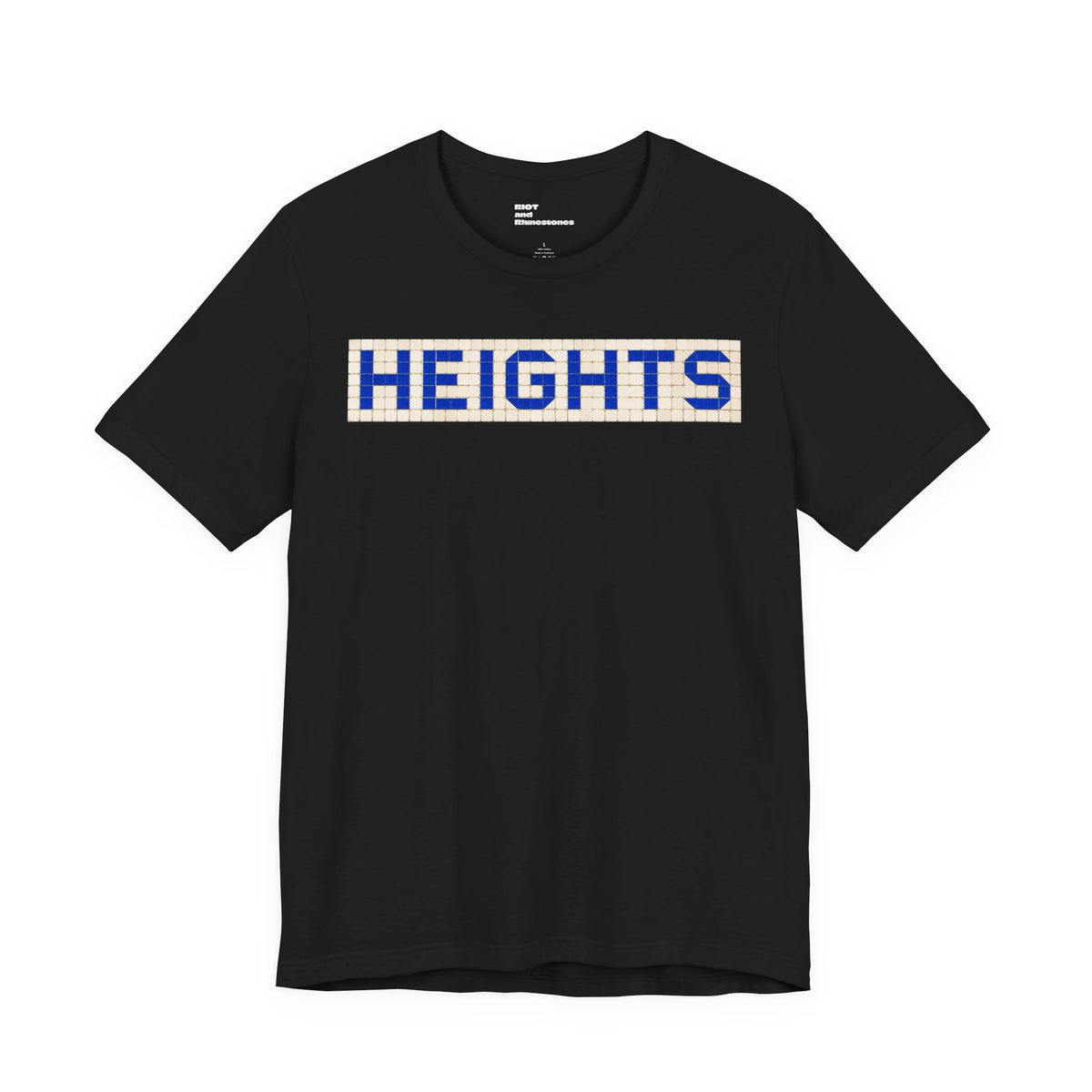 HEIGHTS Houston T-Shirt - Vintage Blue Tile Street Name Shirt - Houston Texas Gift Minimalist HTX Graphic Tee
