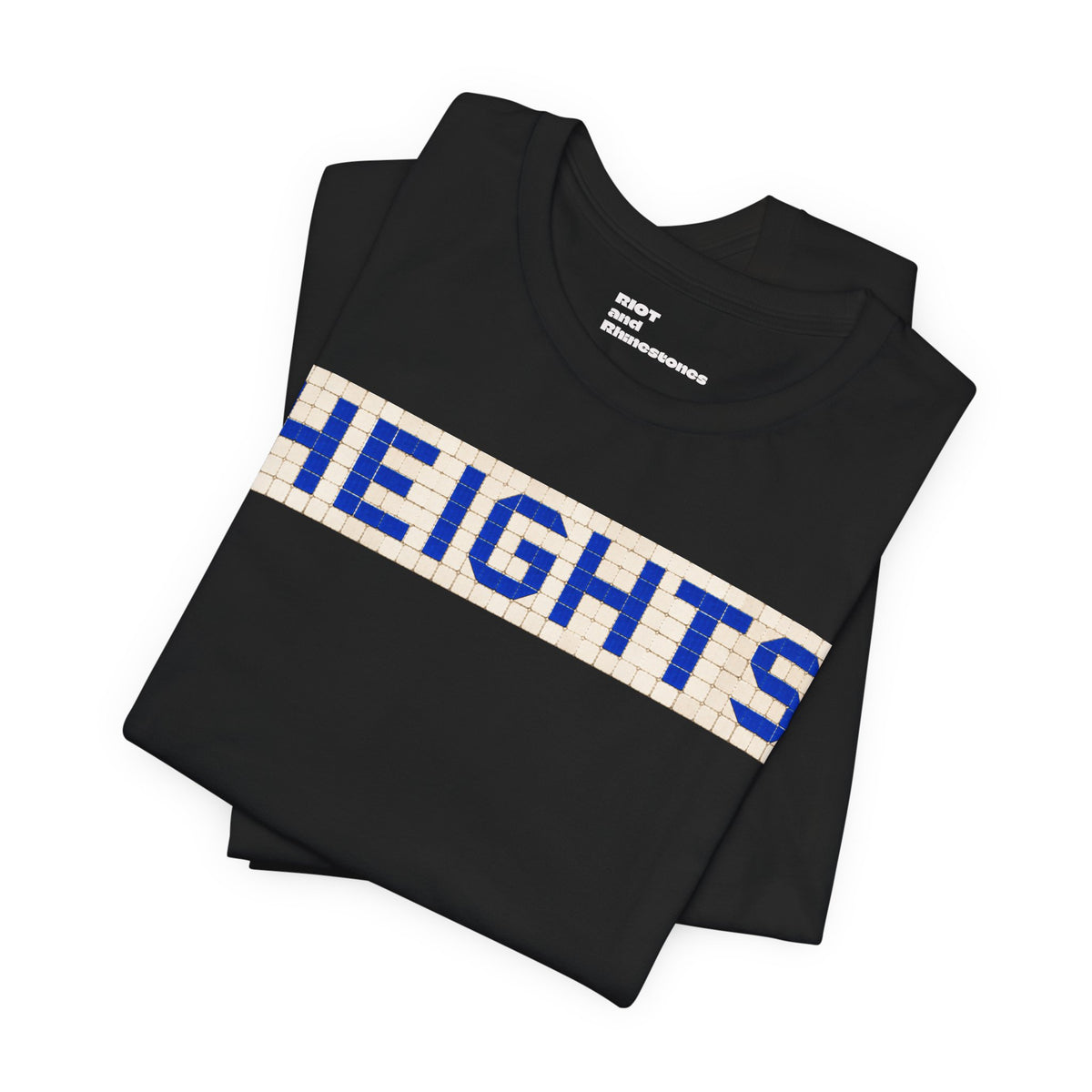 HEIGHTS Houston T-Shirt - Vintage Blue Tile Street Name Shirt - Houston Texas Gift Minimalist HTX Graphic Tee