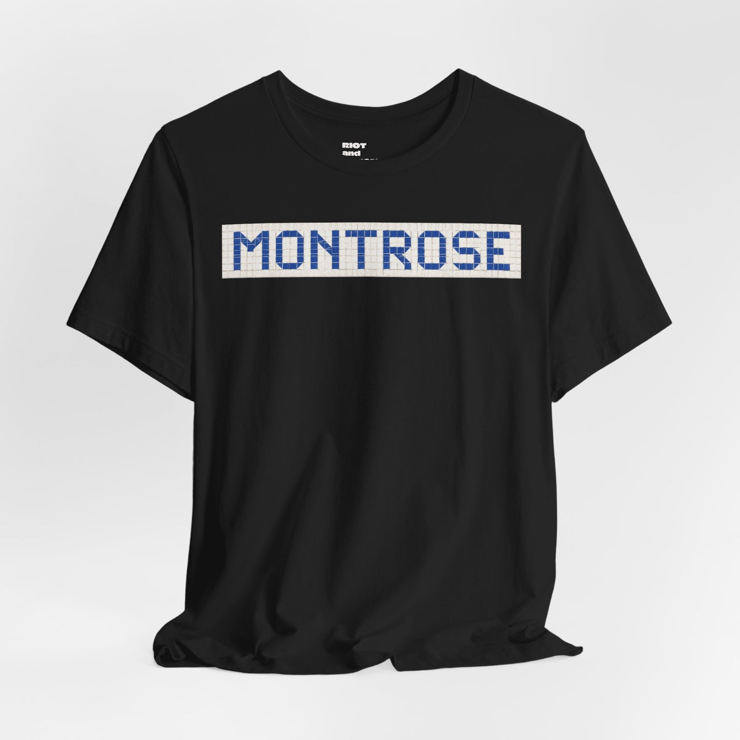 Montrose Houston T-Shirt - Vintage Blue Tile Street Name Shirt - Houston Texas Gift Minimalist HTX Graphic Tee