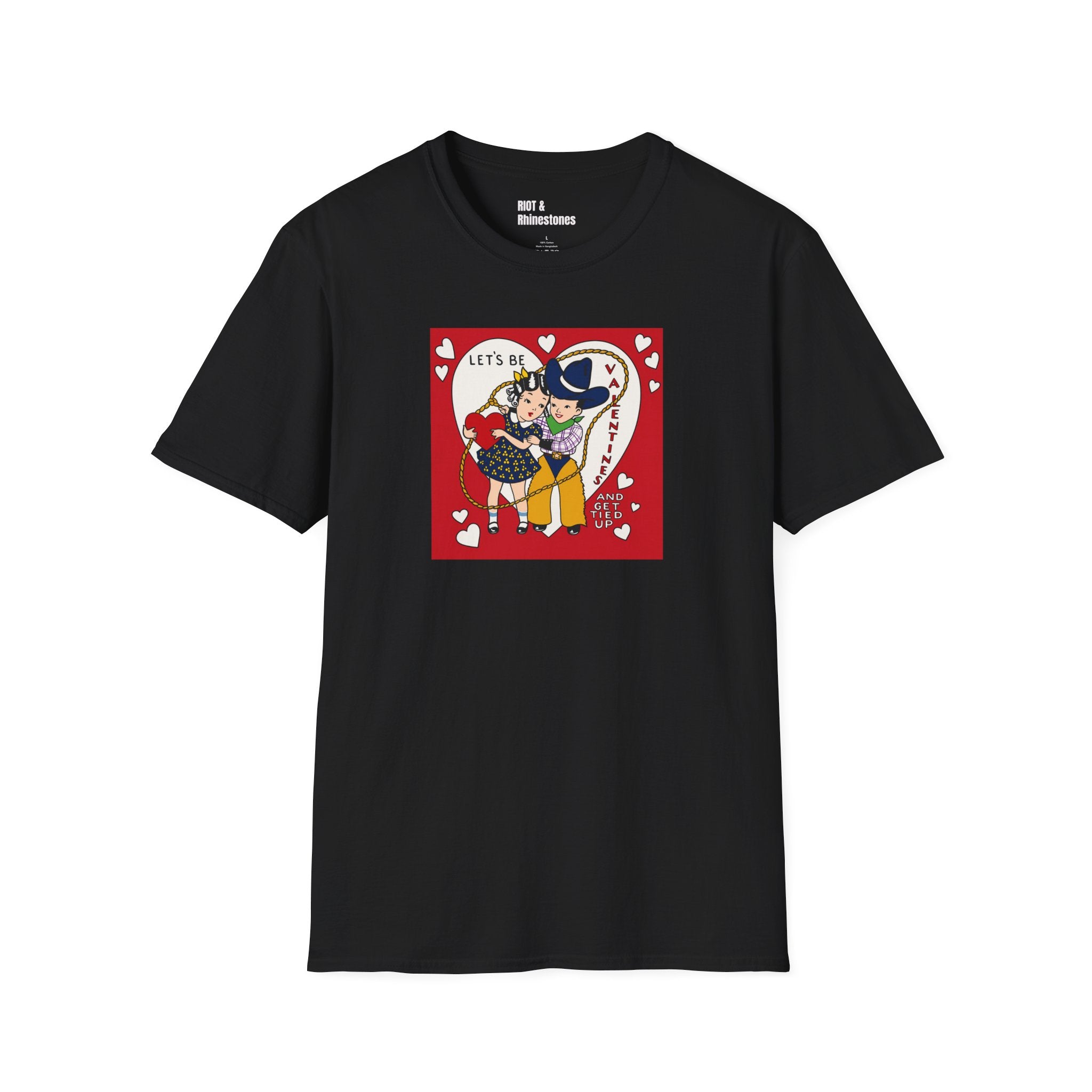 "Let's Get Tied Up" Vintage Cowboy Valentine Tee – Original Pop Art T-Shirt