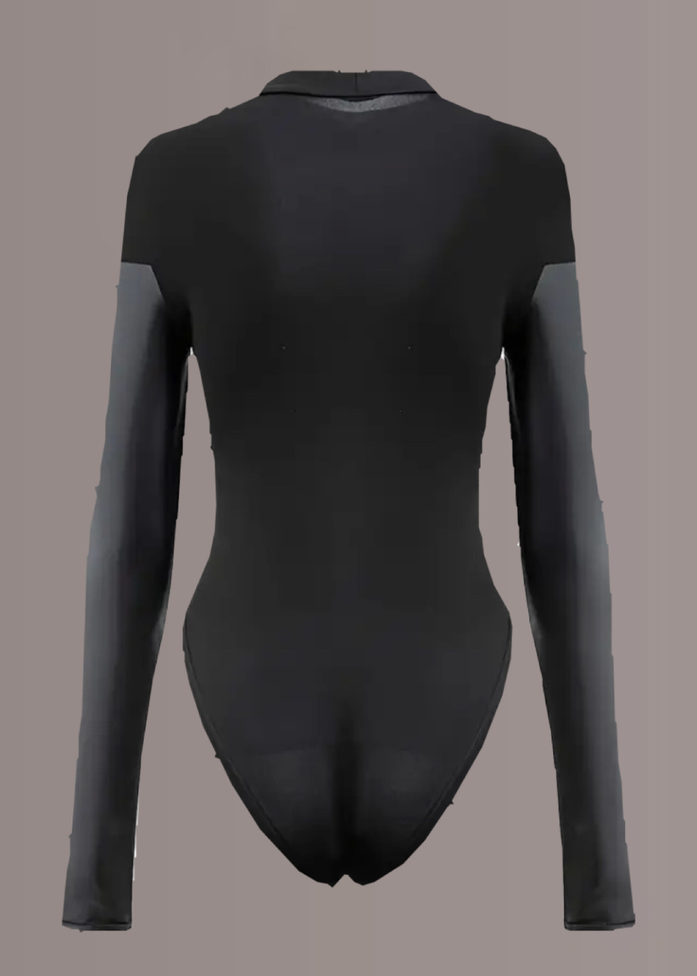 Rock'n'Roll Nights Black Long Sleeve Faux Leather Bodysuit