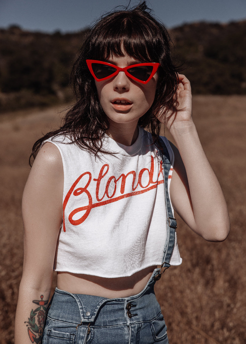 White Blondie Cropped Tee by Goodie Two Sleeves