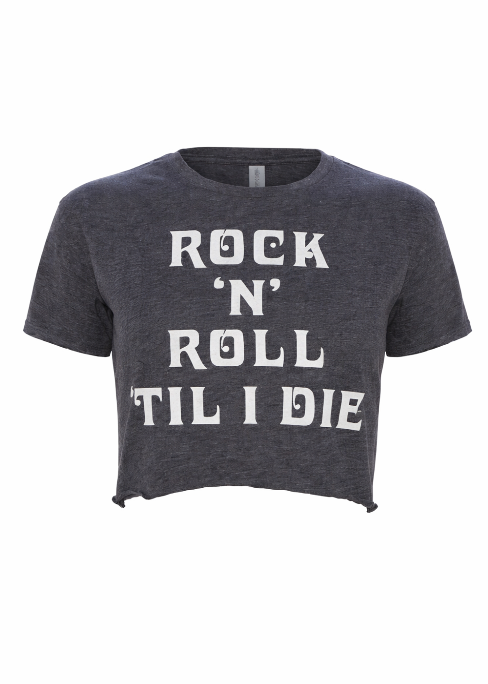Rock'n'Roll Til I Die Cropped Tee - Vintage Rebel Graphic Shirt