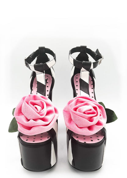 Rosie Striped Peep Toe Platform