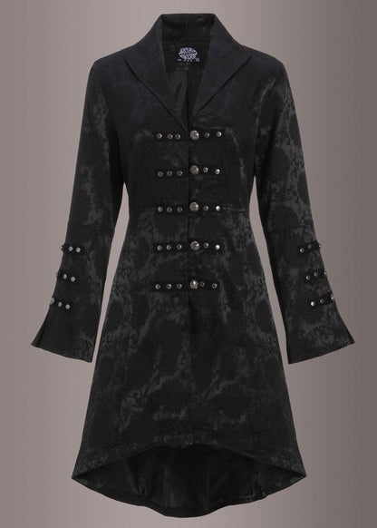 Black Brocade Gothic Pirate Coat