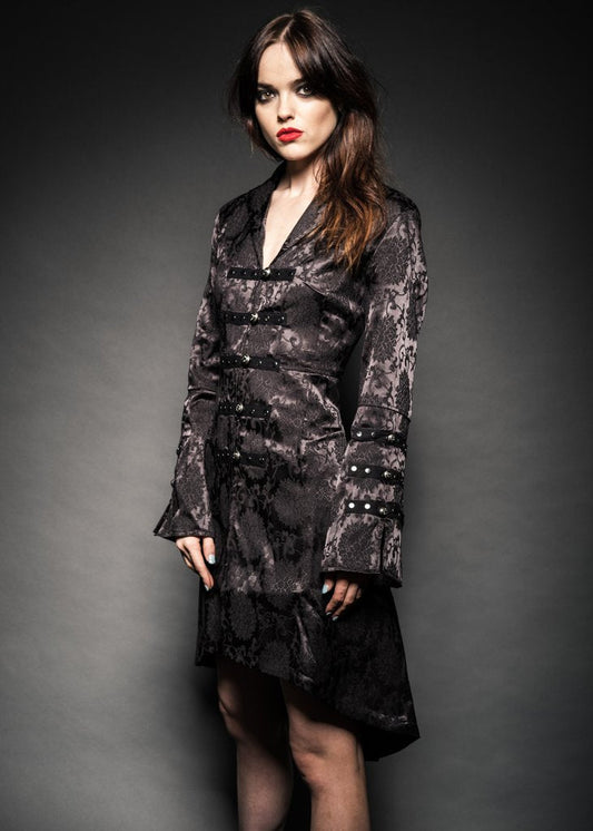 Black Brocade Gothic Pirate Coat