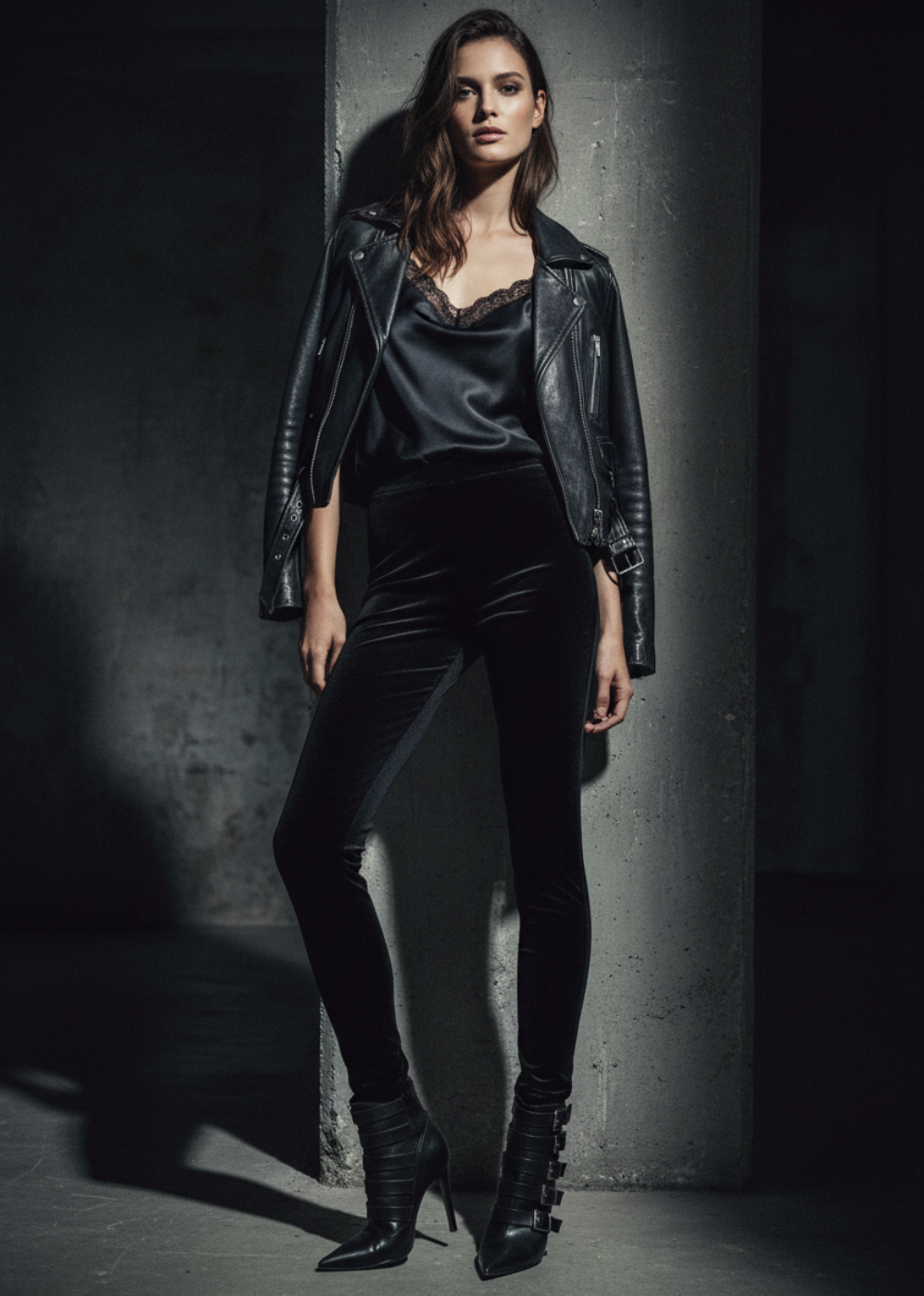 Black Velvet Leggings
