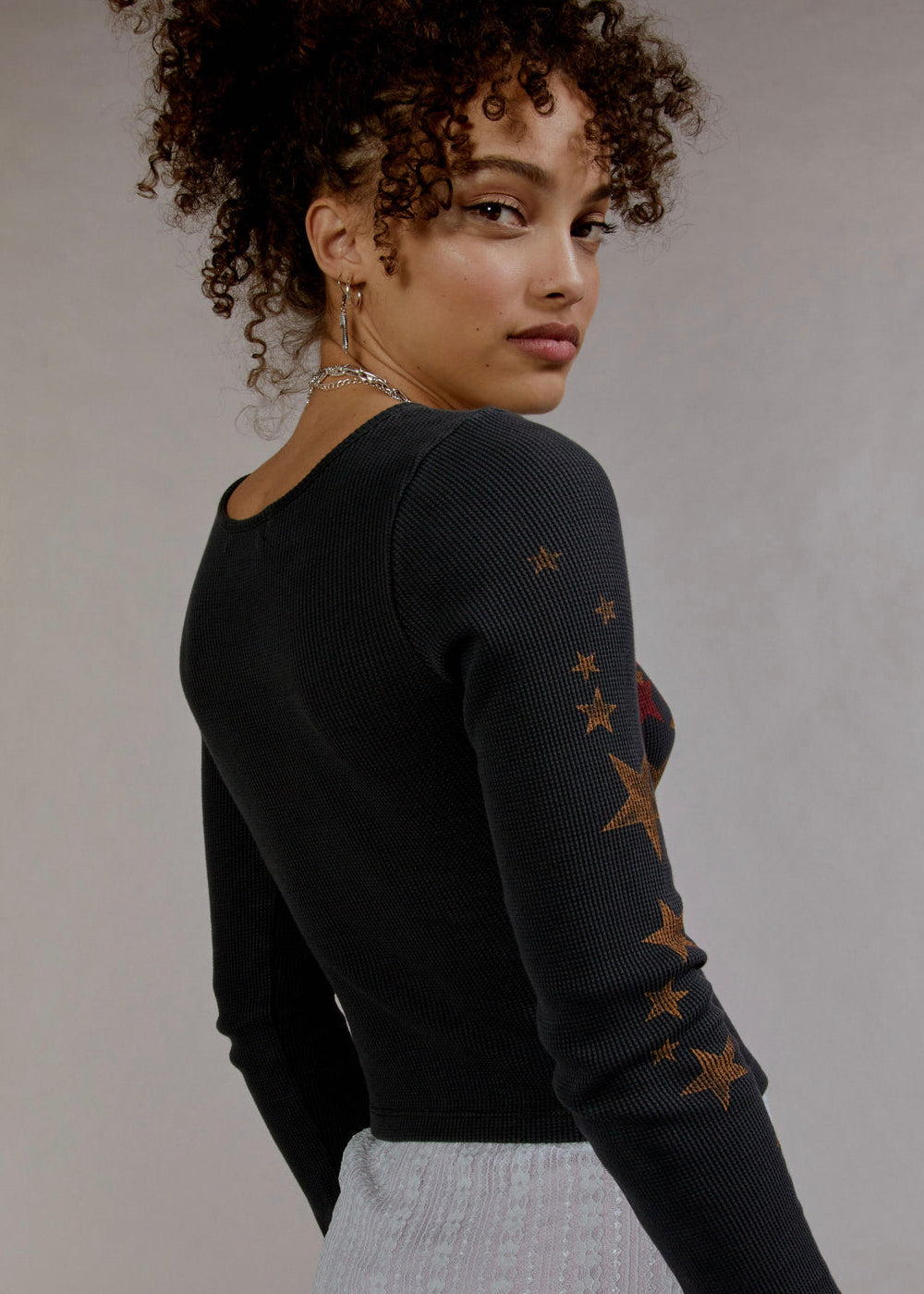 David Bowie Ziggy Stardust Thermal Crop Top