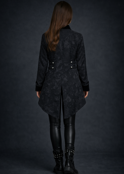 Black Pearl Pirate Brocade Victorian Coat
