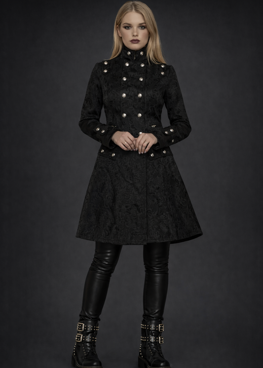 Gothic Brocade Coat Jacket with Buttons