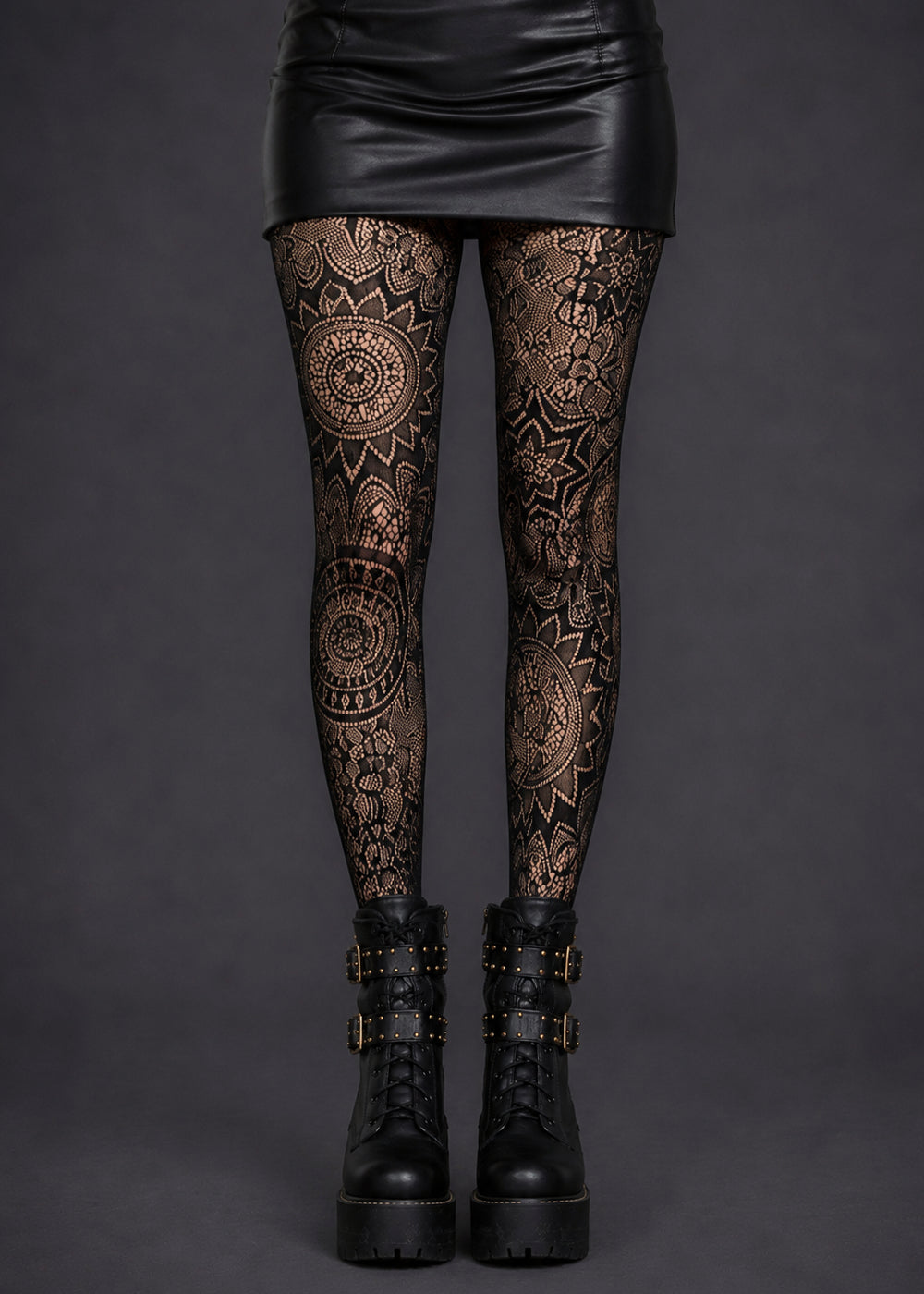 Goth Queen Lace Fishnet Tights