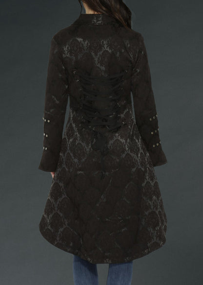 Black Brocade Gothic Pirate Coat