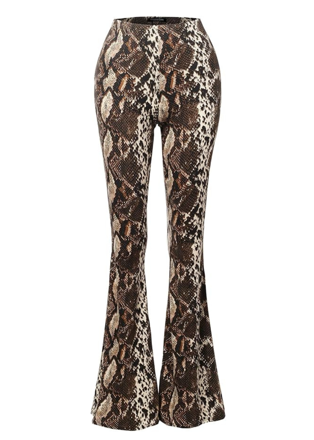 Venom Snake Print Flared Bell Bottom Pants