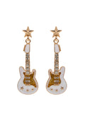 White Electric Guitar Earrings